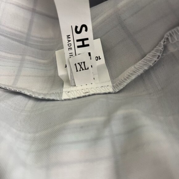 2/$24 SHEIN Tartan Zip Back Mini Pleated Skirt Gray Blue White XL #8777 - Picture 7 of 10